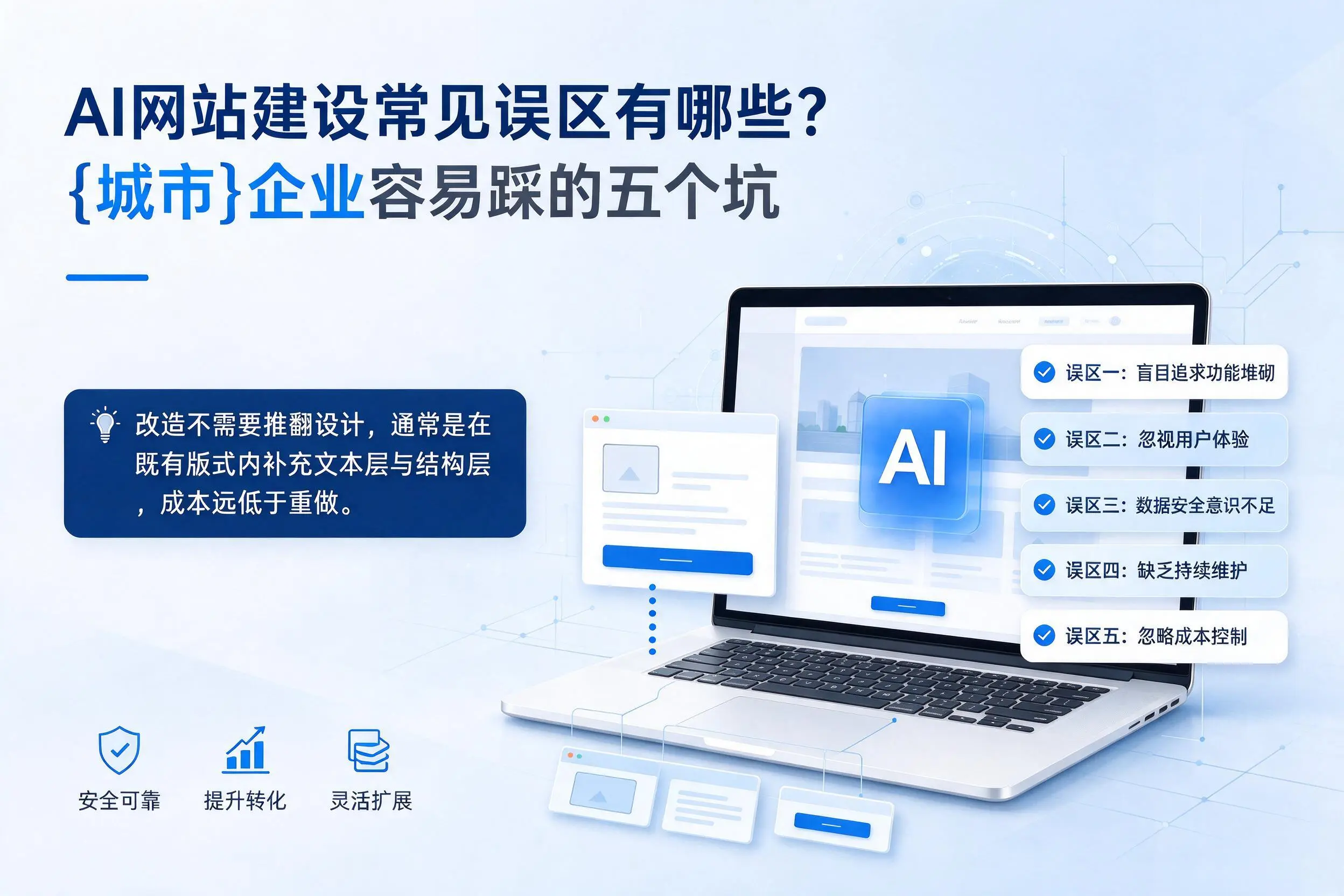 AI网站建设常见误区有哪些?攀枝花企业容易踩的五个坑